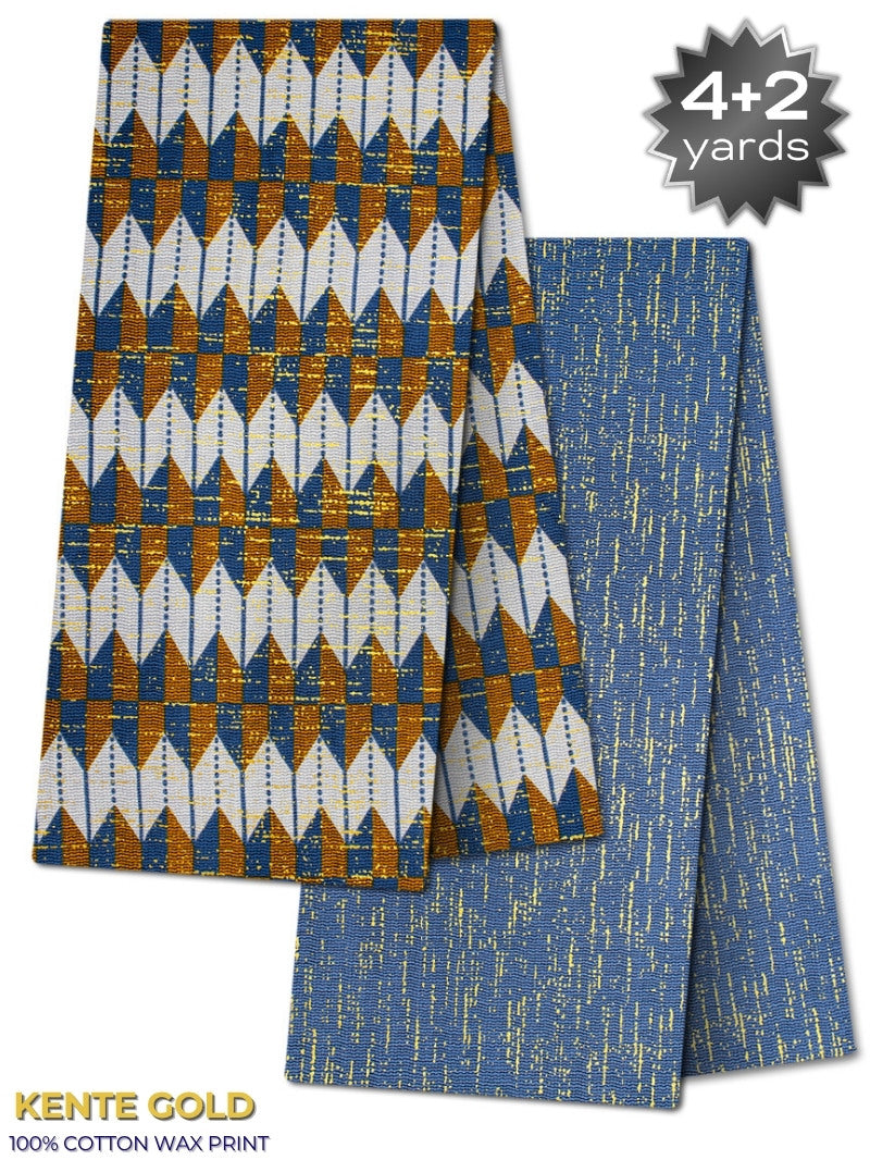 TPG031 - Kenté Gold Wax Print (4+2 yards)