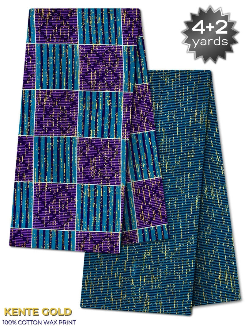 TPG033 - Kenté Gold Wax Print (4+2 yards)
