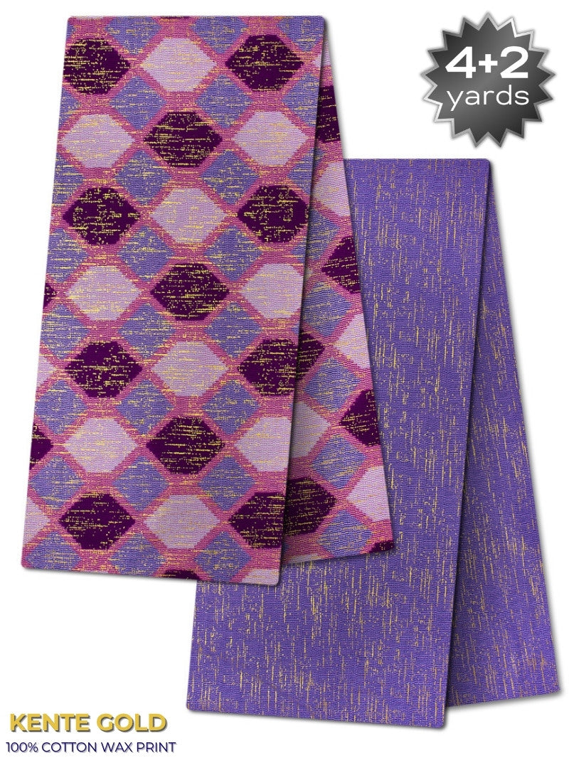 TPG037 - Kenté Gold Wax Print (4+2 yards)