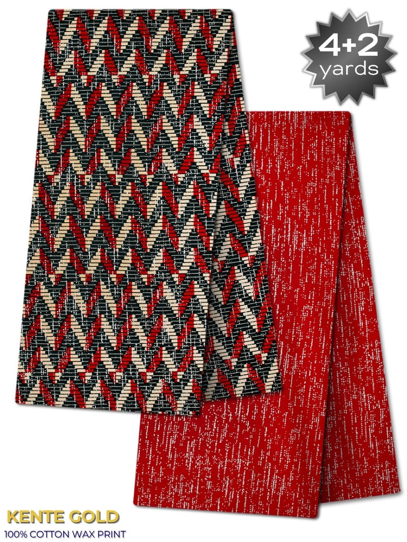 TPG039 - Kenté Gold Wax Print (4+2 yards)