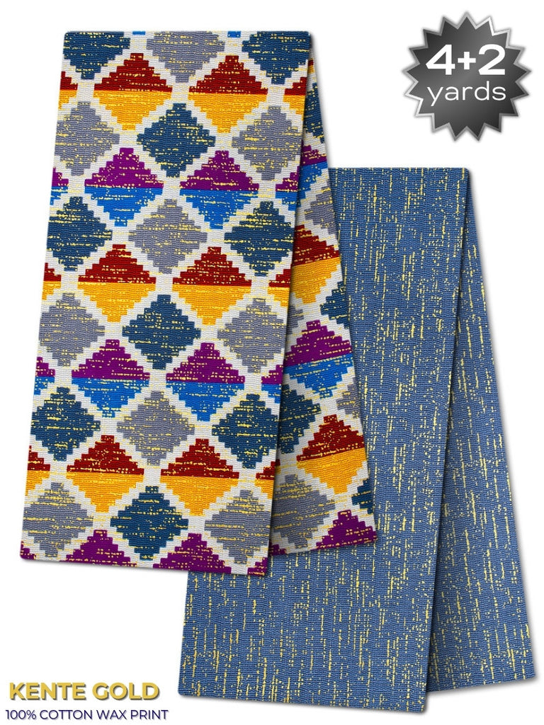 TPG040 - Kenté Gold Wax Print (4+2 yards)