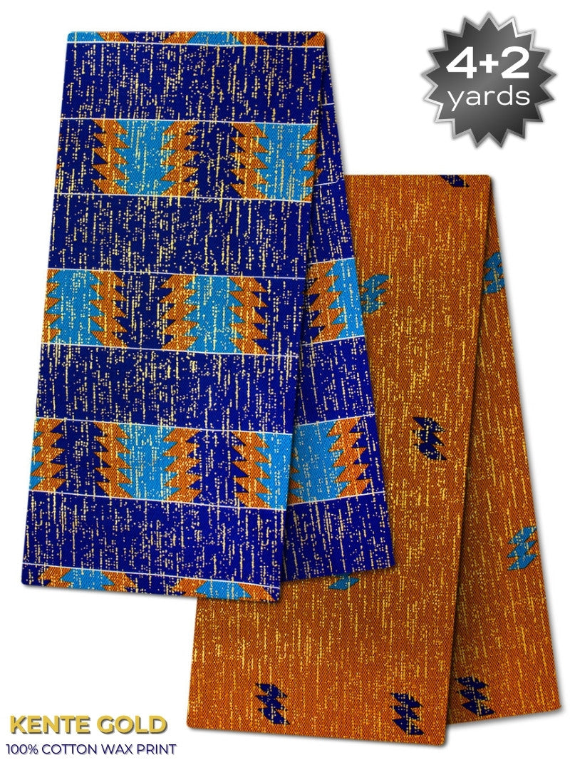 TPG042 - Kenté Gold Wax Print (4+2 yards)