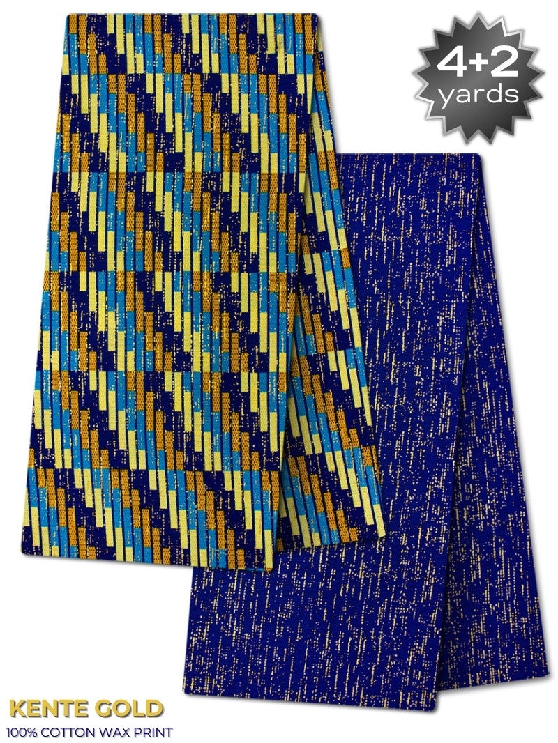 TPG044 - Kenté Gold Wax Print (4+2 yards)