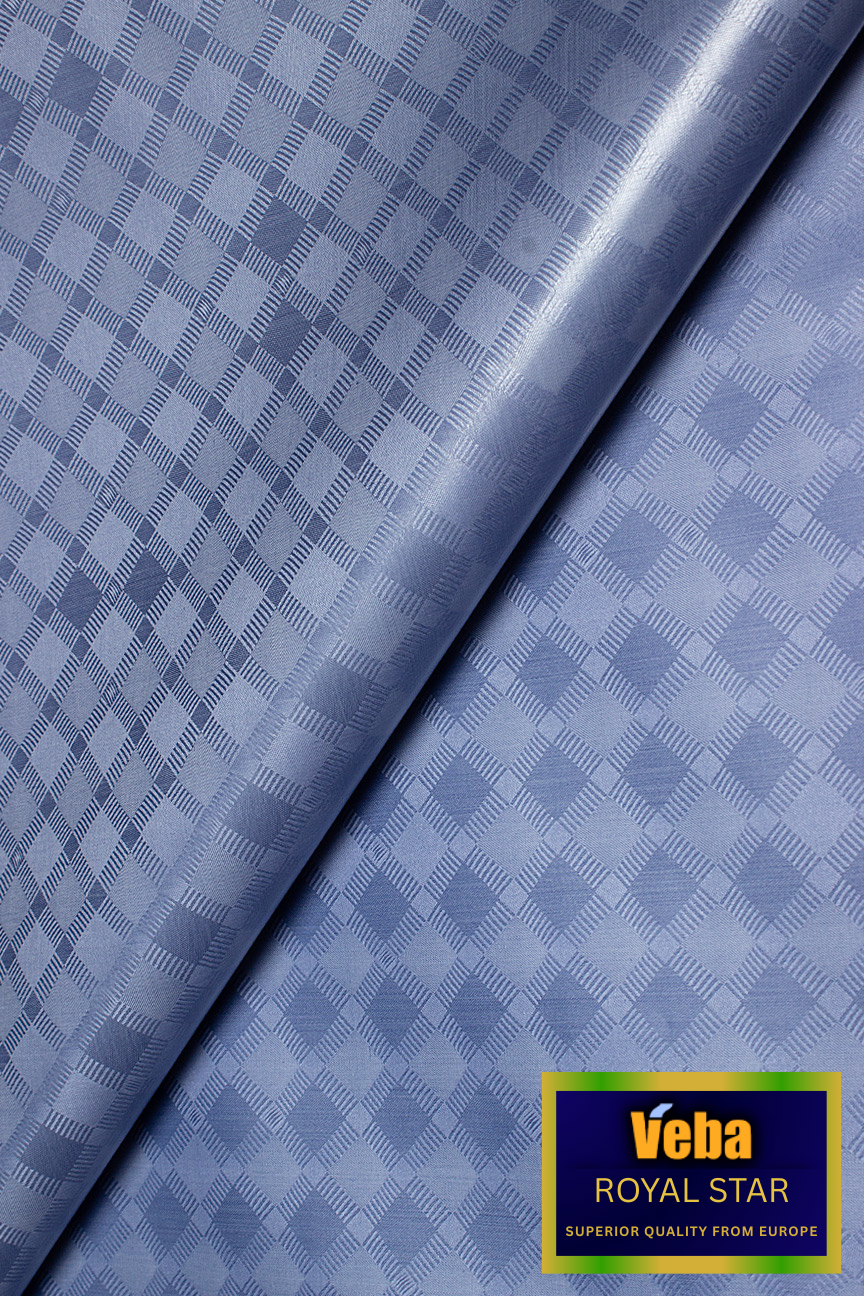 VBB253-ABL - VEBA 'Royal Star' Bazin Brocade (5 yards) - Ash Blue