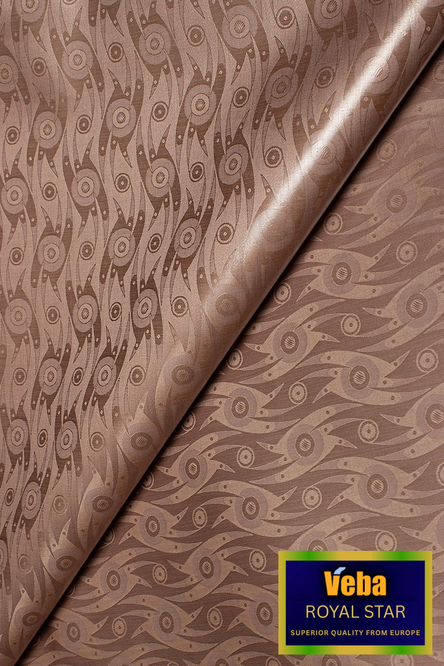 VBB254-BRN - VEBA 'Royal Star' Bazin Brocade (5 yards) - Brown