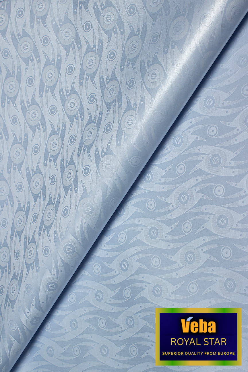 VBB254-LBL - VEBA 'Royal Star' Bazin Brocade (5 yards) - Light Blue