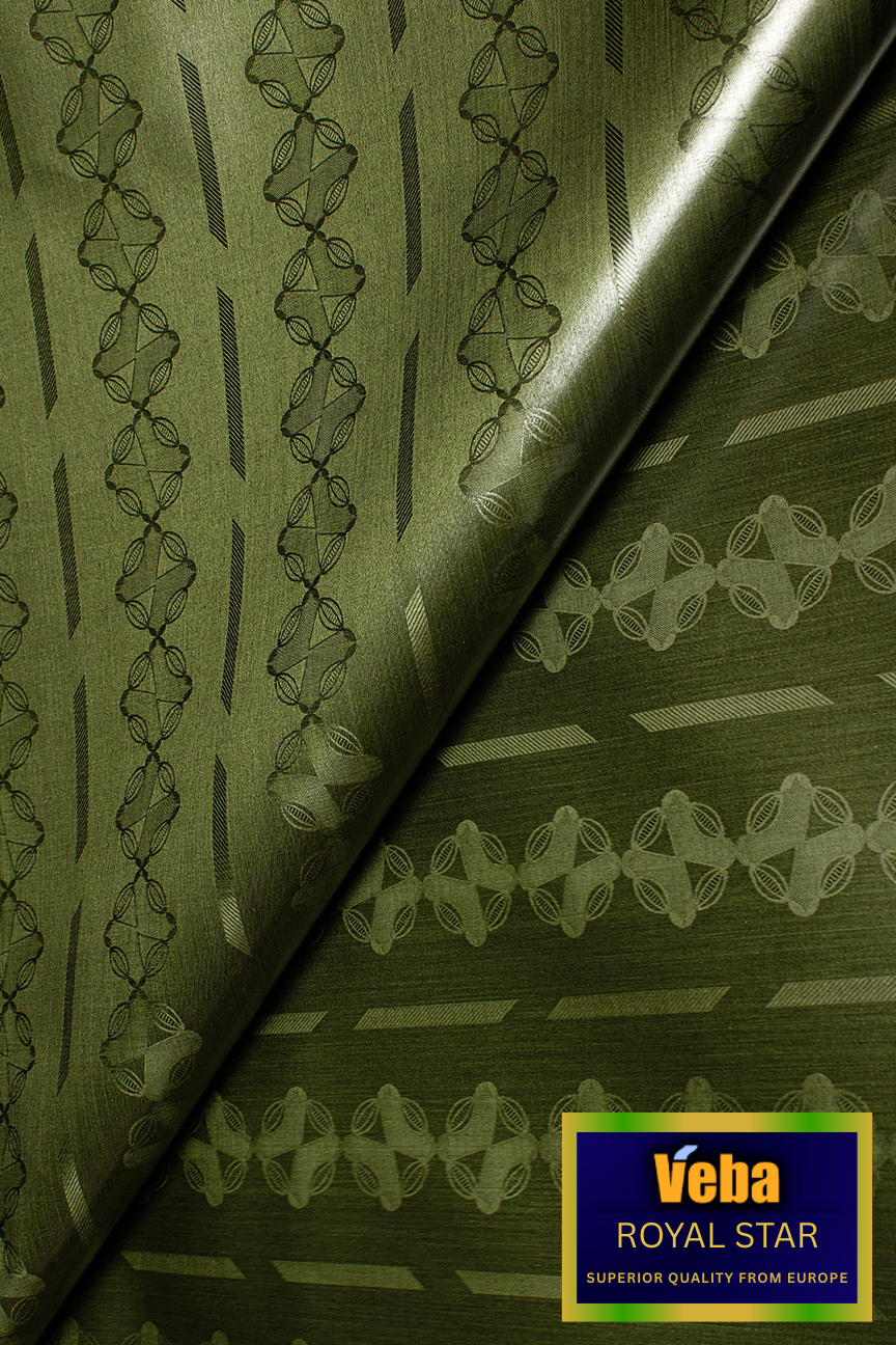 VBB255-FGN - VEBA 'Royal Star' Bazin Brocade (5 yards) - Dark Forest Green