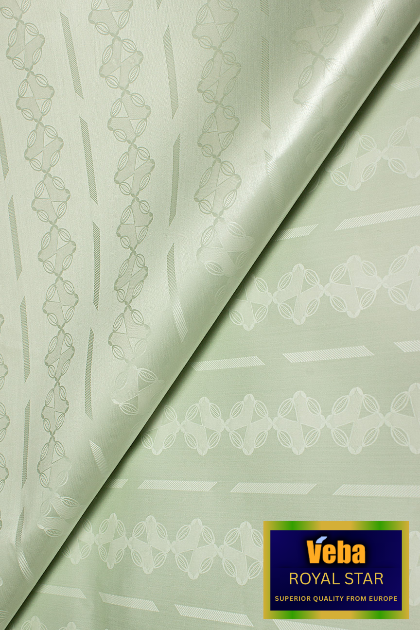 VBB255-PGN - VEBA 'Royal Star' Bazin Brocade (5 yards) - Pastel Green