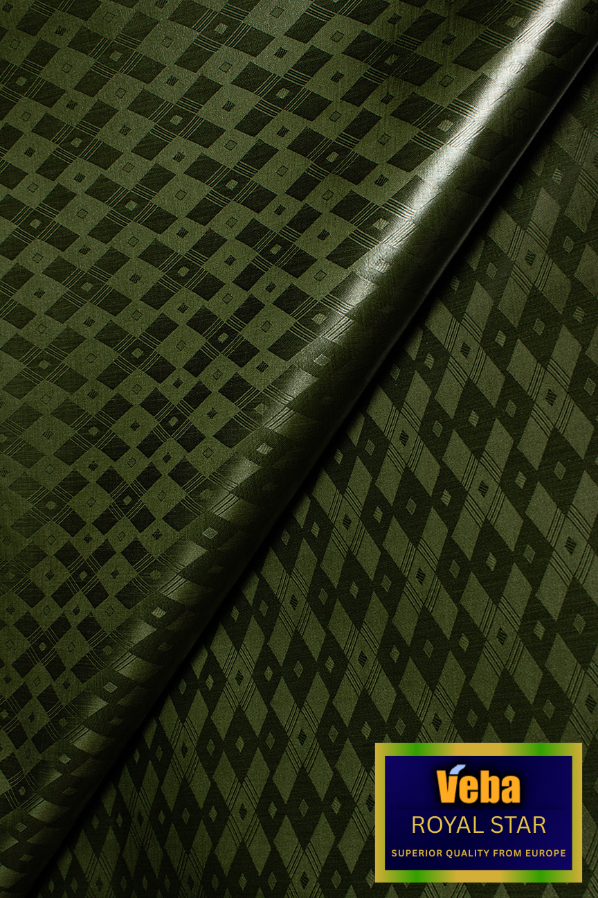 VBB256-FGN - VEBA 'Royal Star' Bazin Brocade (5 yards) - Dark Forest Green
