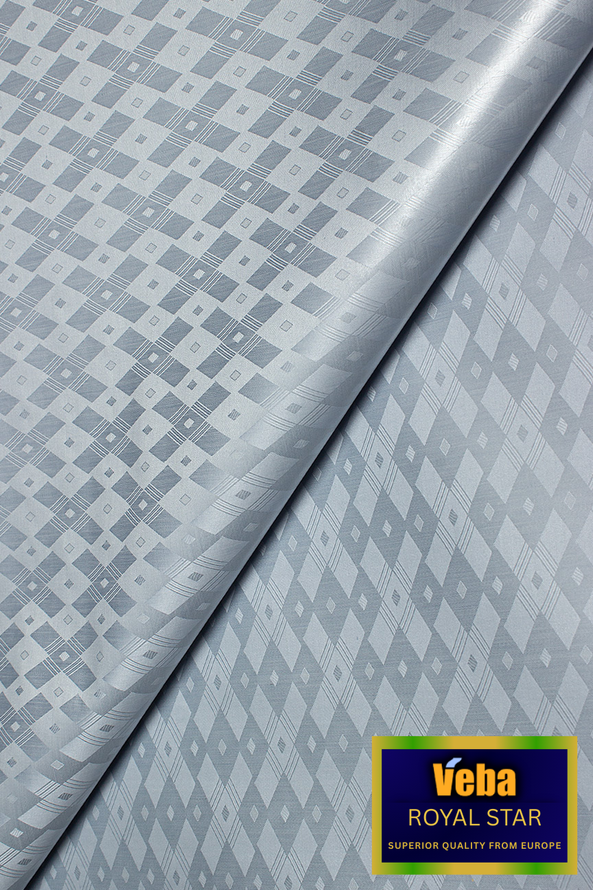 VBB256-LGY - VEBA 'Royal Star' Bazin Brocade (5 yards) - Light Grey