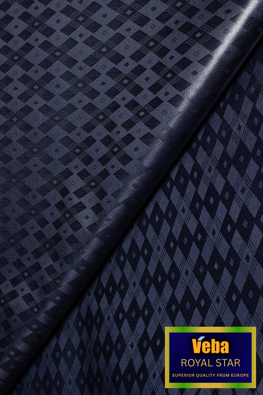 VBB256-SGY - VEBA 'Royal Star' Bazin Brocade (5 yards) - Slate Grey