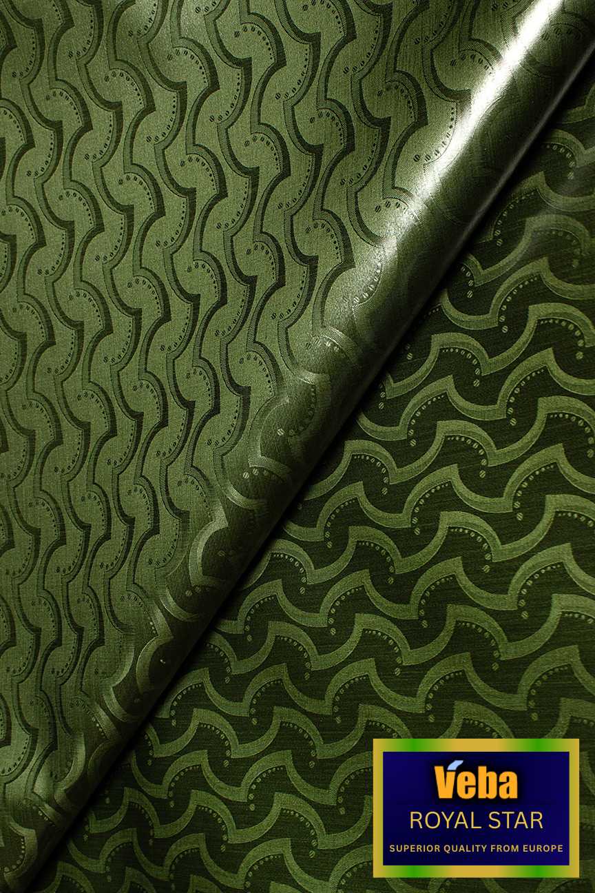 VBB258-FGN - VEBA 'Royal Star' Bazin Brocade (5 yards) - Dark Forest Green