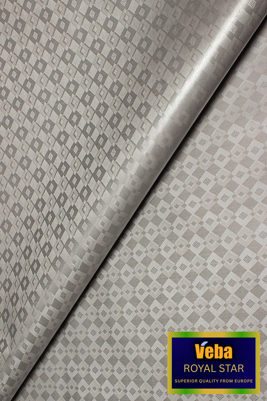VBB259-ASH - VEBA 'Royal Star' Bazin Brocade (5 yards) - Ash Grey