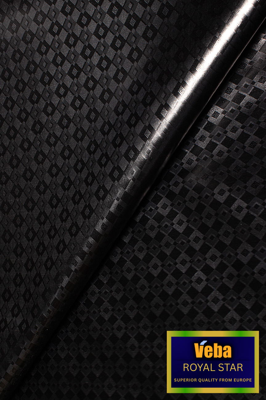 VBB259-BLK - VEBA 'Royal Star' Bazin Brocade (5 yards) - Black