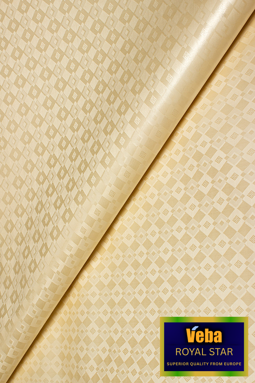 VBB259-CRM - VEBA 'Royal Star' Bazin Brocade (5 yards) - Cream