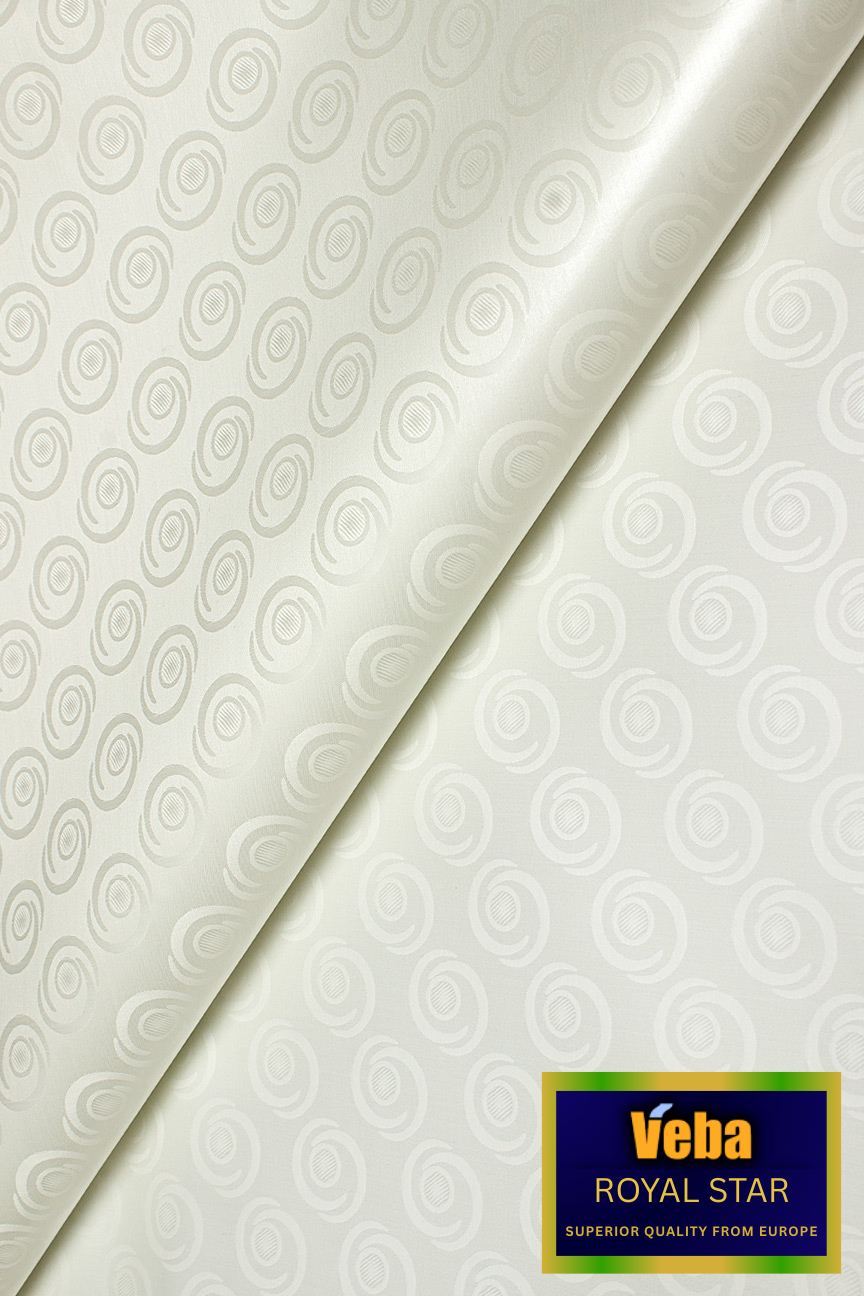 VBB260-IVO - VEBA 'Royal Star' Bazin Brocade (5 yards) - Ivory