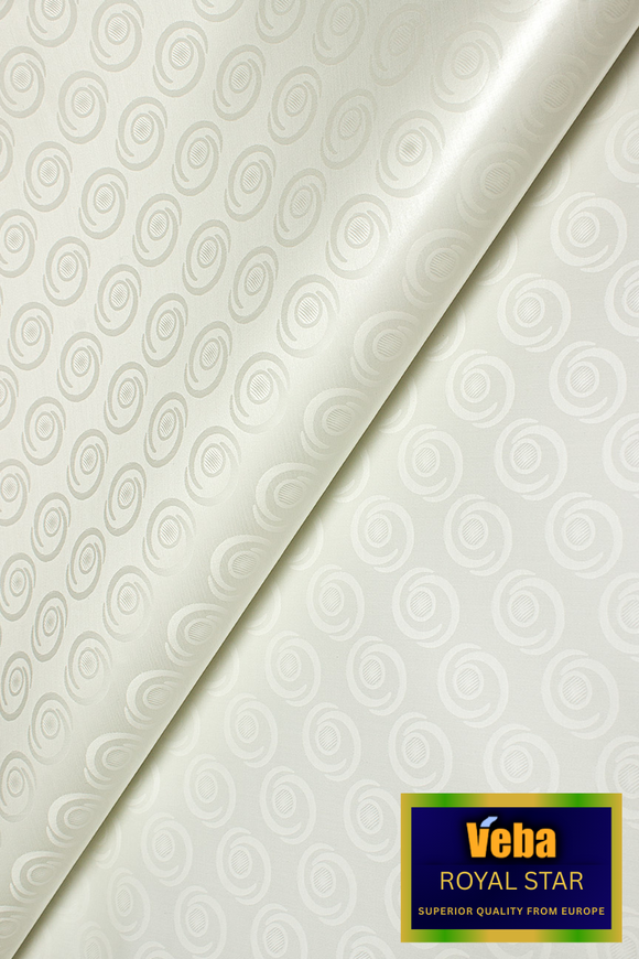 VBB260-IVO - VEBA 'Royal Star' Bazin Brocade (5 yards) - Ivory