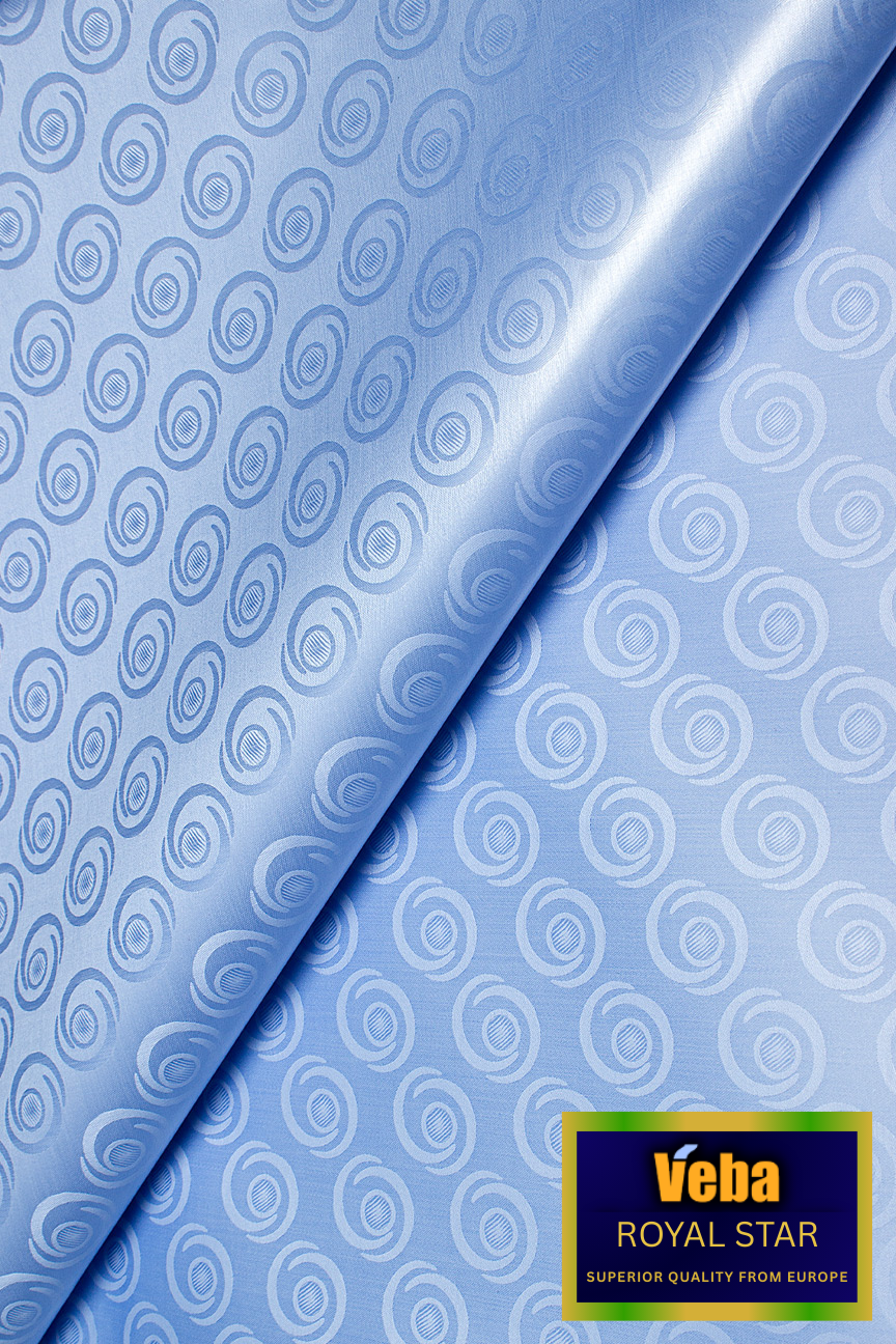 VBB260-SKB - VEBA 'Royal Star' Bazin Brocade (5 yards) - Sky Blue