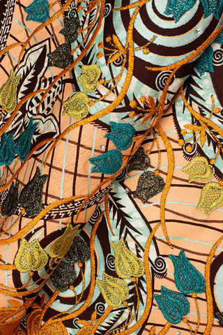 VLL163 - Exclusive Vlisco Holland Wax Embroidered Lace