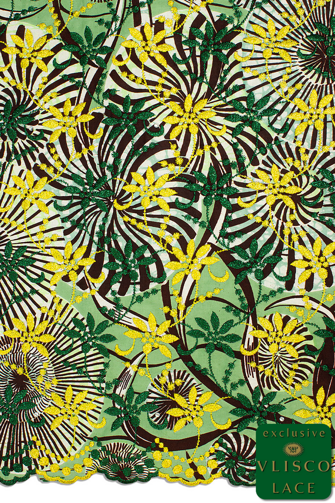 VLL168 - Exclusive Vlisco Holland Wax Embroidered Lace
