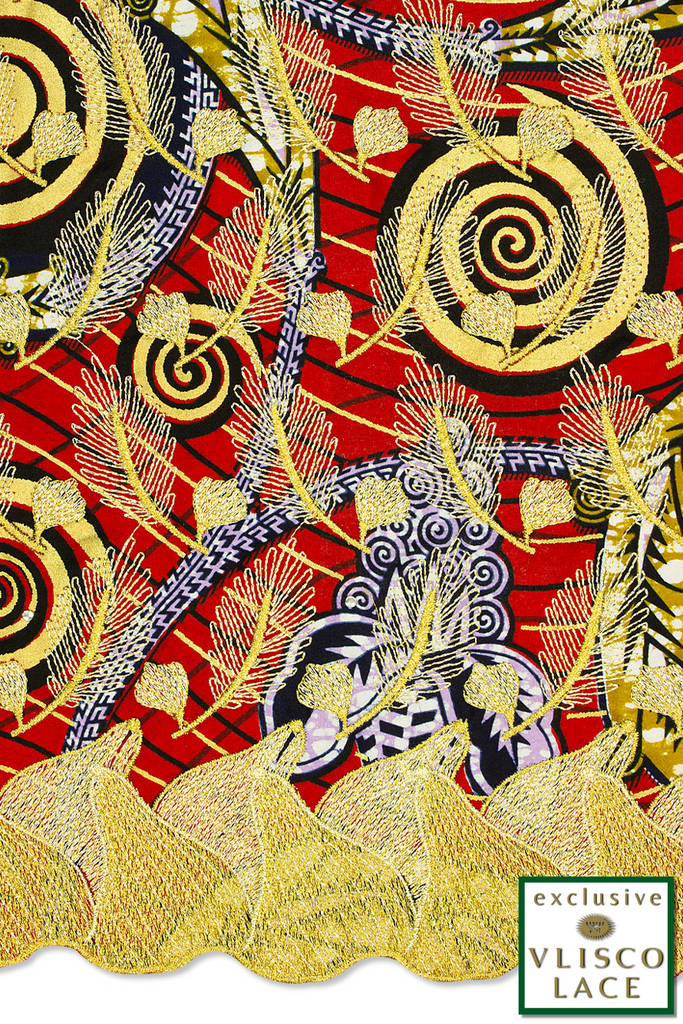 VLL178 - Exclusive Vlisco Holland Wax Embroidered Lace