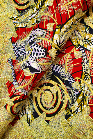 VLL178 - Exclusive Vlisco Holland Wax Embroidered Lace