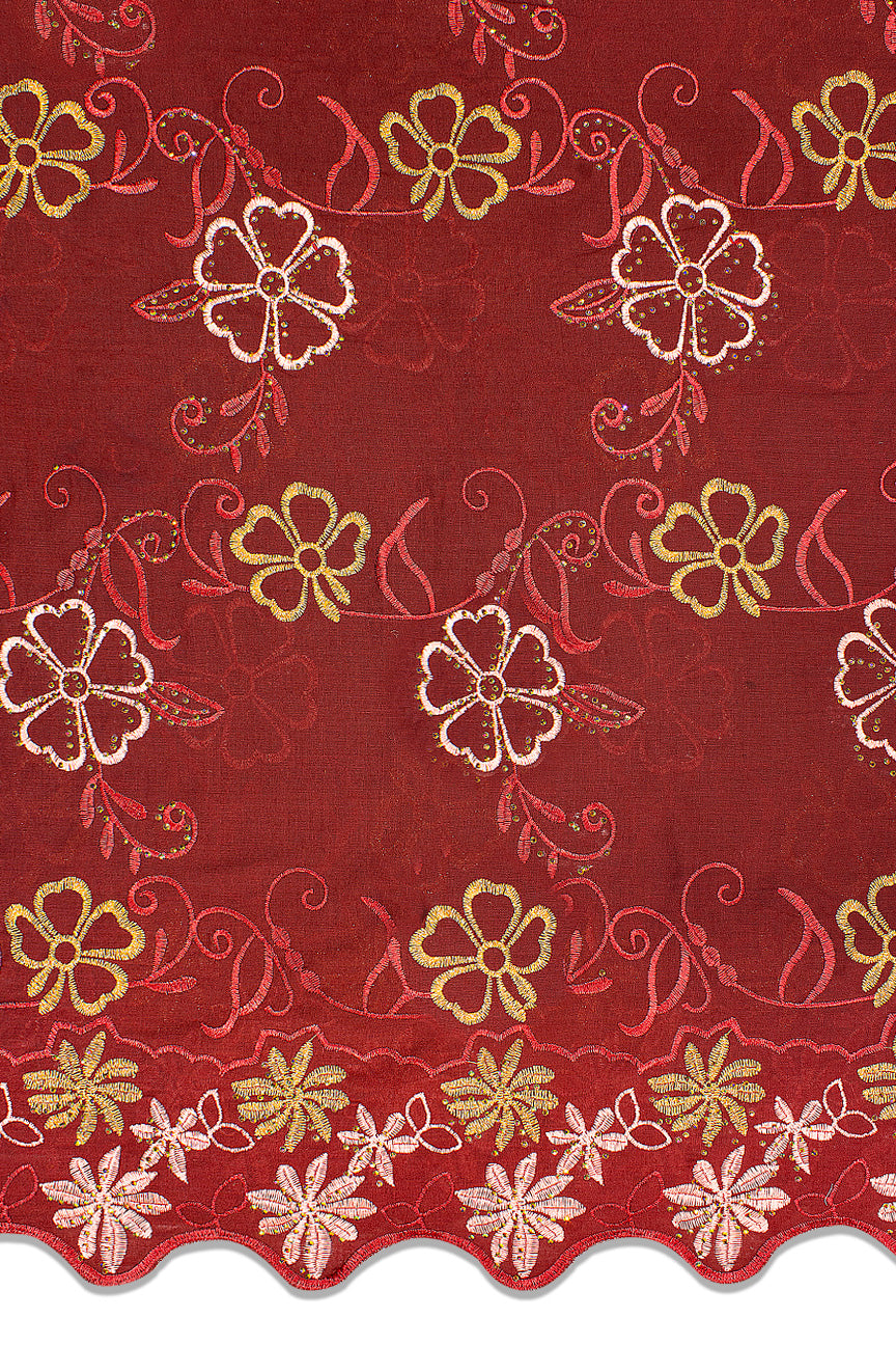 IRE631-RED- Voile Lace - Maroon Red