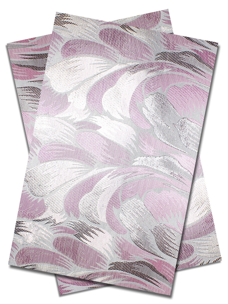 DGI007-ASP - Premium Damask Gele & Ipele (2pc set) - Ash & Pink
