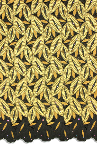 PSL045 - BCG - Premier Swiss Voile Lace - Black, Gold & Light Gold