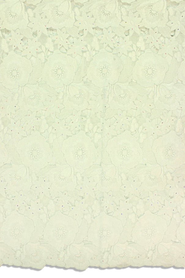 PSL046 - WHT - Double Organza Hand Cut Lace - White