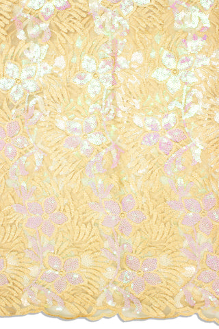 SQL061-CGD - Sequined French Lace - Champagne Gold