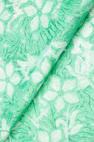 SQL061-MNT - Sequined French Lace - Mint