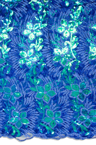 SQL061-RYB - Sequined French Lace - Royal Blue