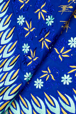 IRE582- RMG - Voile Lace - Royal Blue, Mint & Gold