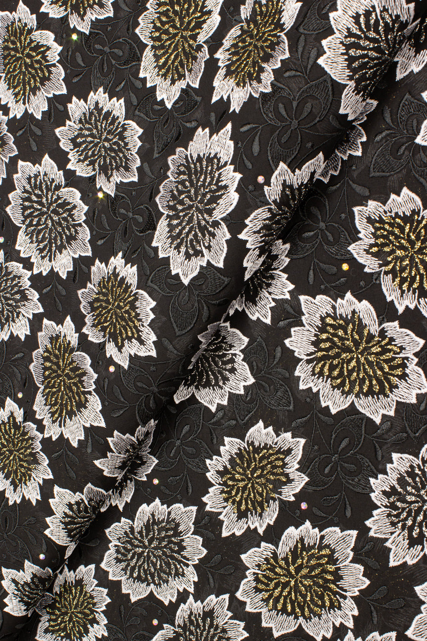 OCL188 - BLK - Big Voile Lace, Made In Austria - Black