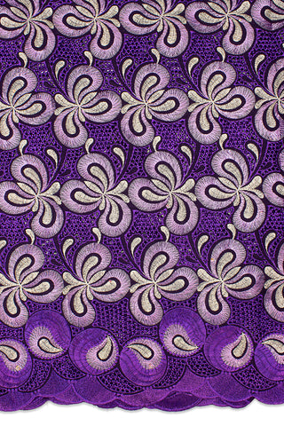 IRE598-BLS - Voile Lace - Purple, Lilac & Silver