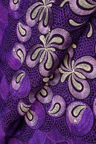 IRE598-BLS - Voile Lace - Purple, Lilac & Silver