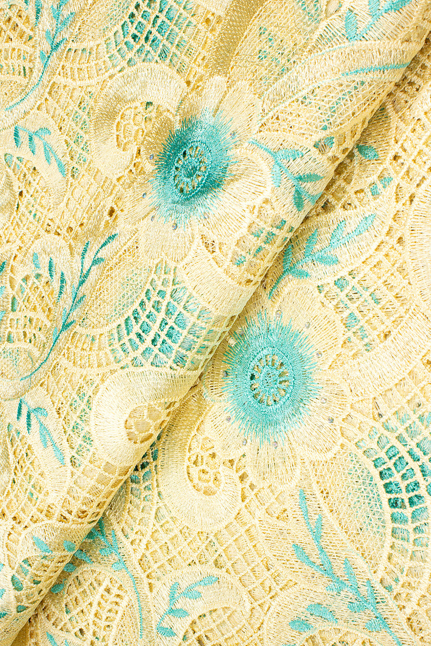 GPR092-CRMT - Guipure Lace - Cream & Teal