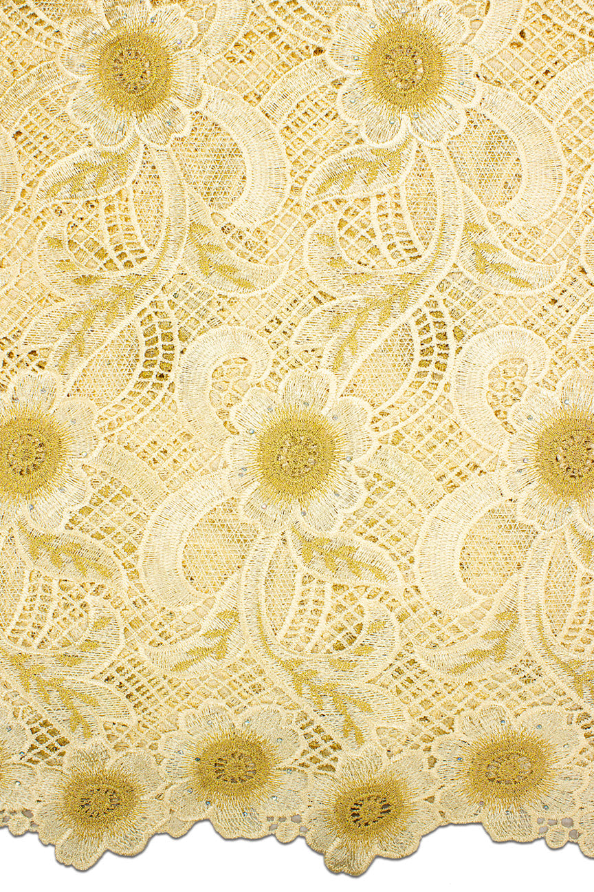 GPR092-CRMG - Guipure Lace - Cream & Gold
