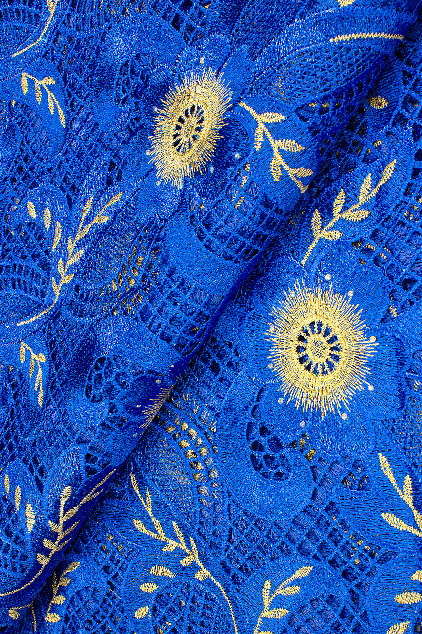 GPR092-BLU - Guipure Lace - Royal Blue & Gold