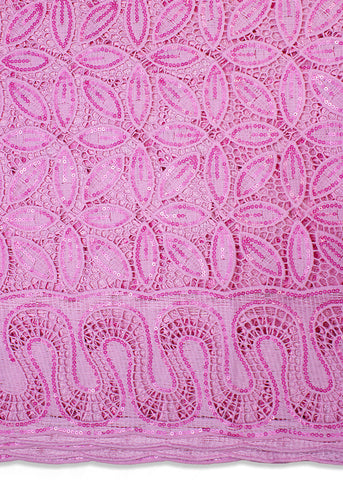 GPR073-BPK - Sequined Guipure Lace - Baby Pink