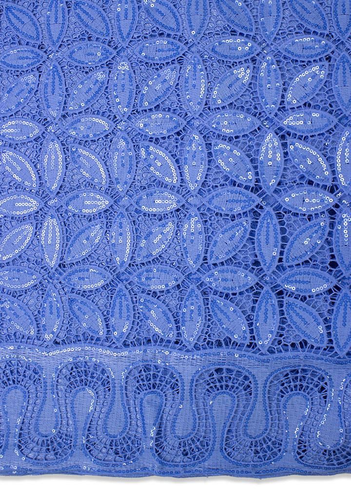 GPR073-SKB - Sequined Guipure Lace - Sky Blue
