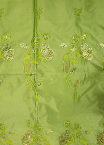 HTS061-LGN - Embroidered Headtie with Sequins - Lemon Green