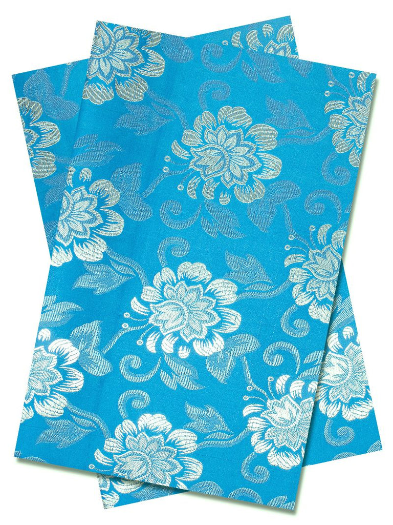 IPG093-TQB - Sego Jacquard Gele & Ipele (2pc set) - Light Turquoise Blue