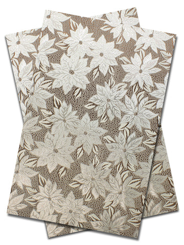 IPG094-BRW - Sego Jacquard Gele & Ipele (2pc set) - Beige & Brown