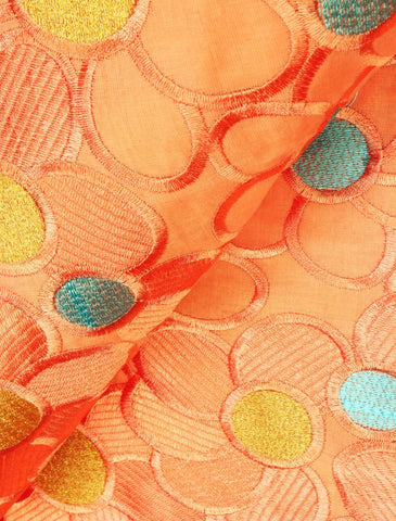 IRE478-PCH - Voile Lace - Peach