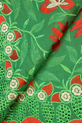 IRE495-GRR - Voile Lace - Green & Red