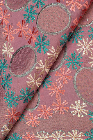 IRE564-ONI - Voile Lace - Onion, Grey & Teal