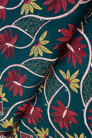 IRE575-TLG - Voile Lace - Teal Green & Wine