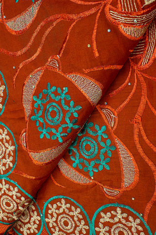IRE576-BOR - Voile Lace - Burnt Orange